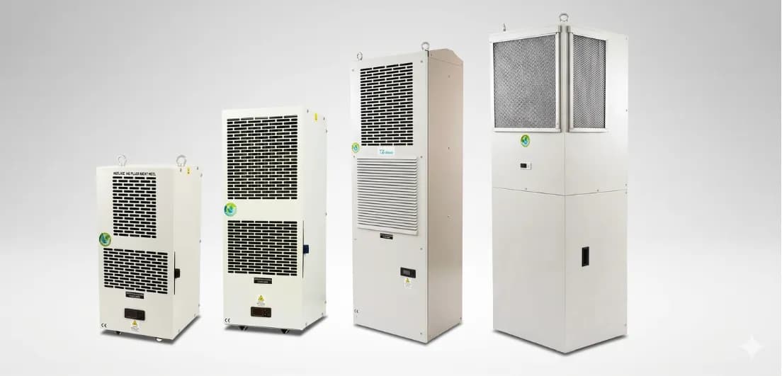 Panel AC installed on CNC machine electrical enclosure protecting servo drives and VFDs