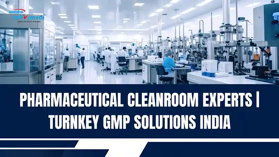 Modern pharmaceutical cleanroom for GMP-compliant manufacturing.