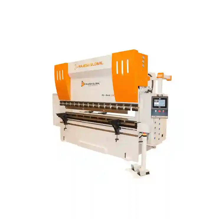 CNC press brake bending machine for metal forming in R&D labs, advanced industrial equipment for sheet metal bending and prototyping.
